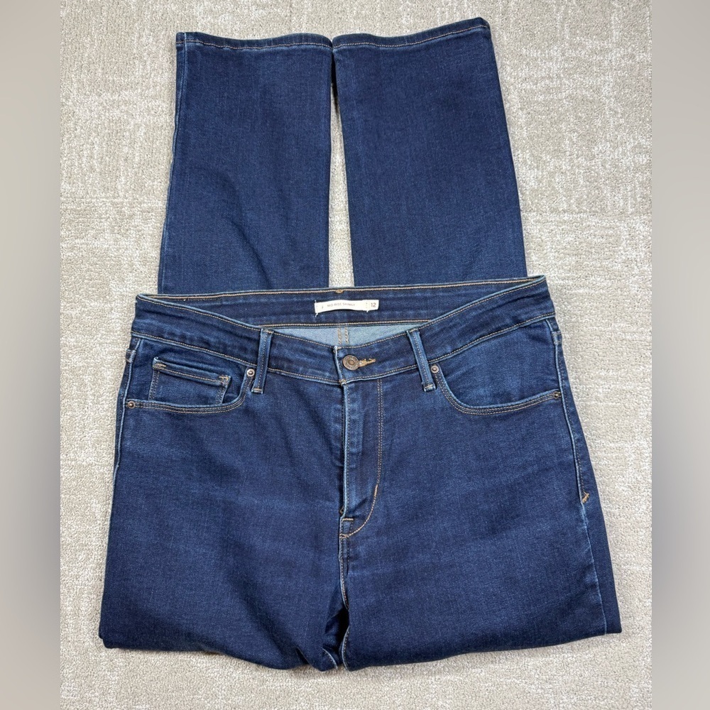 Levis Mid Rise Blue Skinny Jean Stretch Womens Size 12